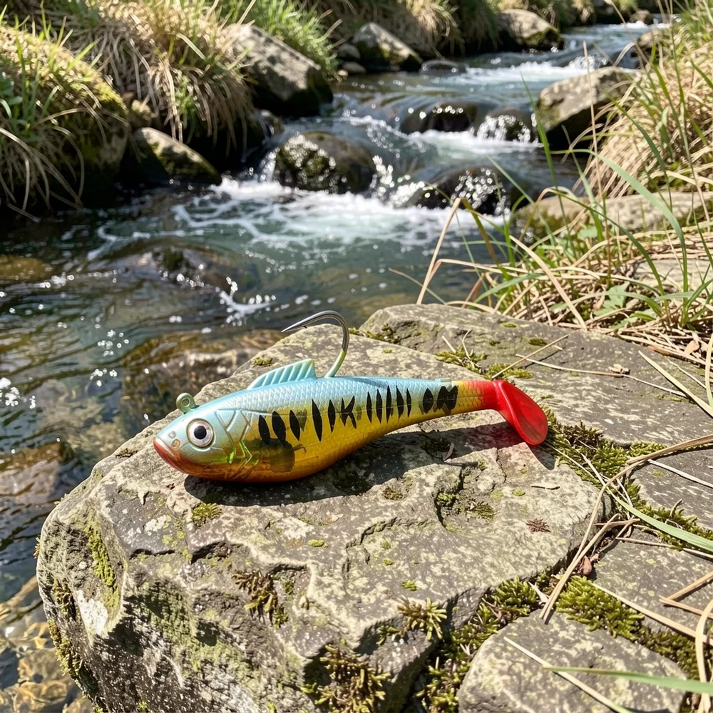 Señuelo swimbait de silicona con cola en T para lubina - imagen 5