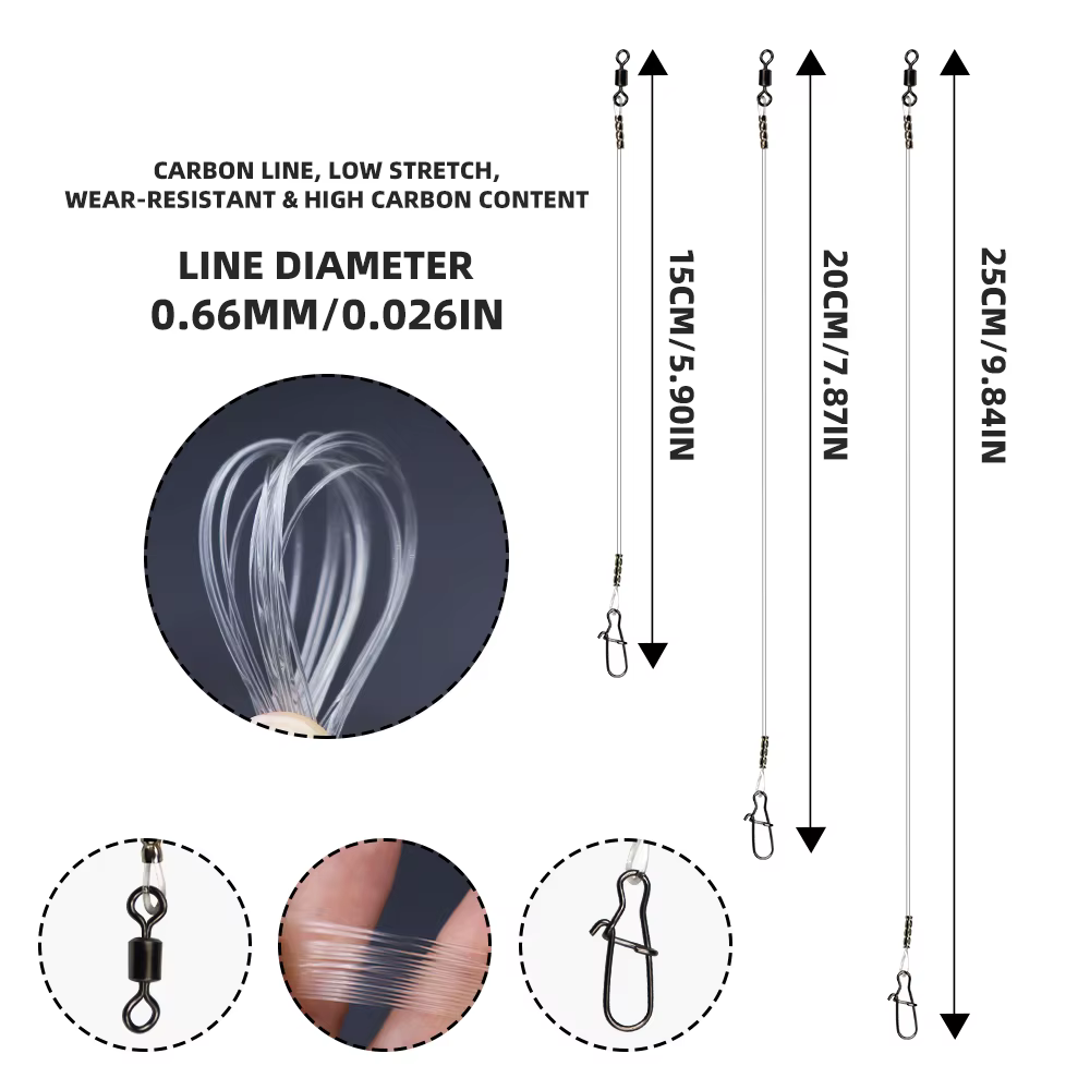 Línea fibra de carbono anti-enredos ZYZHE – agua salada y dulce - imagen 3