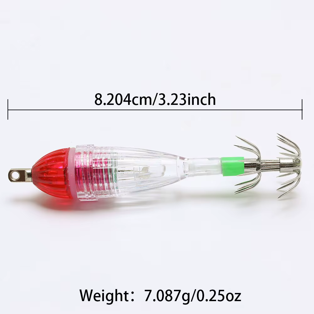 Luz LED Calamar Intermitente con Anzuelo Doble – Atrayente Pesca Nocturna - imagen 5