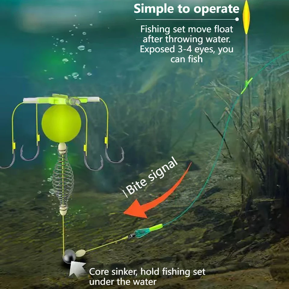 Jaula de pesca WALK FISH de resorte afilado con anzuelos para mar - imagen 2