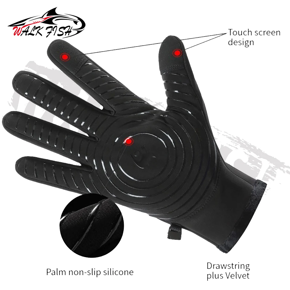 WALK FISH Guantes de pesca invierno táctiles antideslizantes cálidos - imagen 4