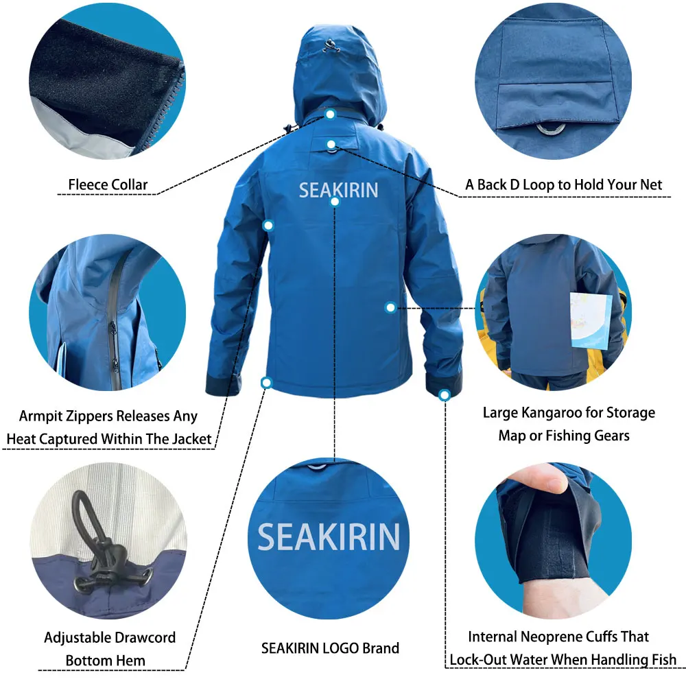 Chaqueta impermeable transpirable 3L para pesca con mosca resistente - imagen 5