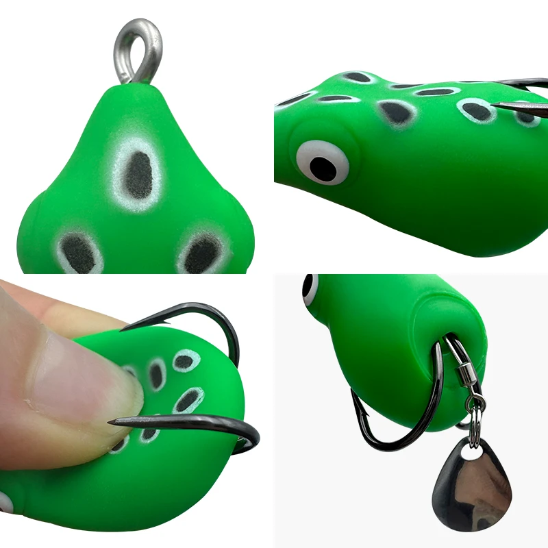 ShareShark señuelo rana doble anzuelo mini con cascabel - imagen 4