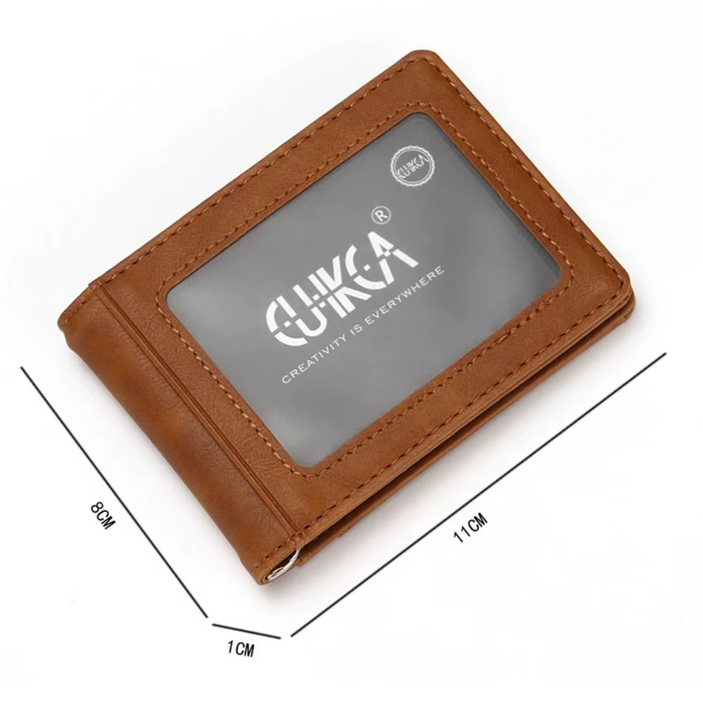 Cartera Antirrobo de Cuero PU Ultrafina para Hombre con Clip para Billetes - imagen 4