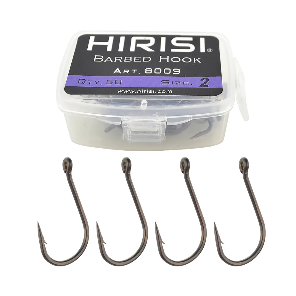 Anzuelos para carpa Hirisi 8009 de acero alto carbono con púas - imagen 5