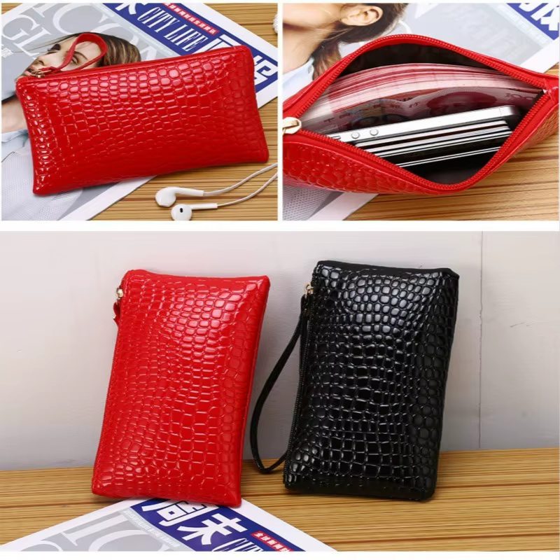 Billetera Cocodrilo Zero Lady – Piel genuina diseño coreano - imagen 2