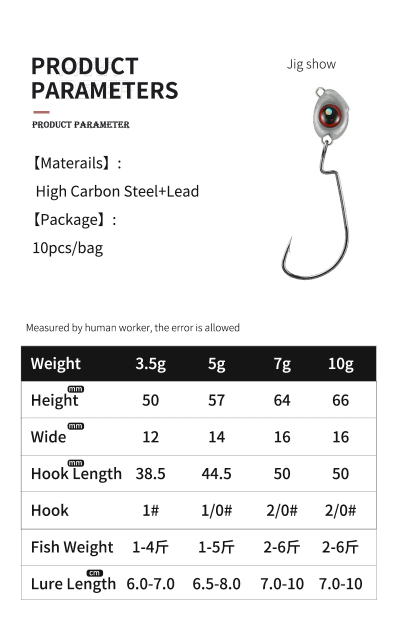 Detalle del anzuelo Jig Head con plomo moldeado