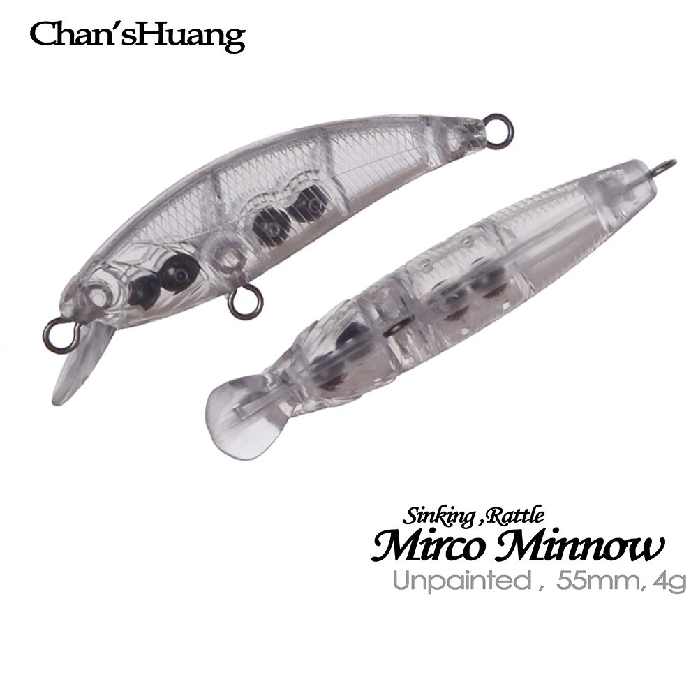 Chan’sHuang micro señuelos de hundimiento blancos sin pintar para pesca - imagen 2