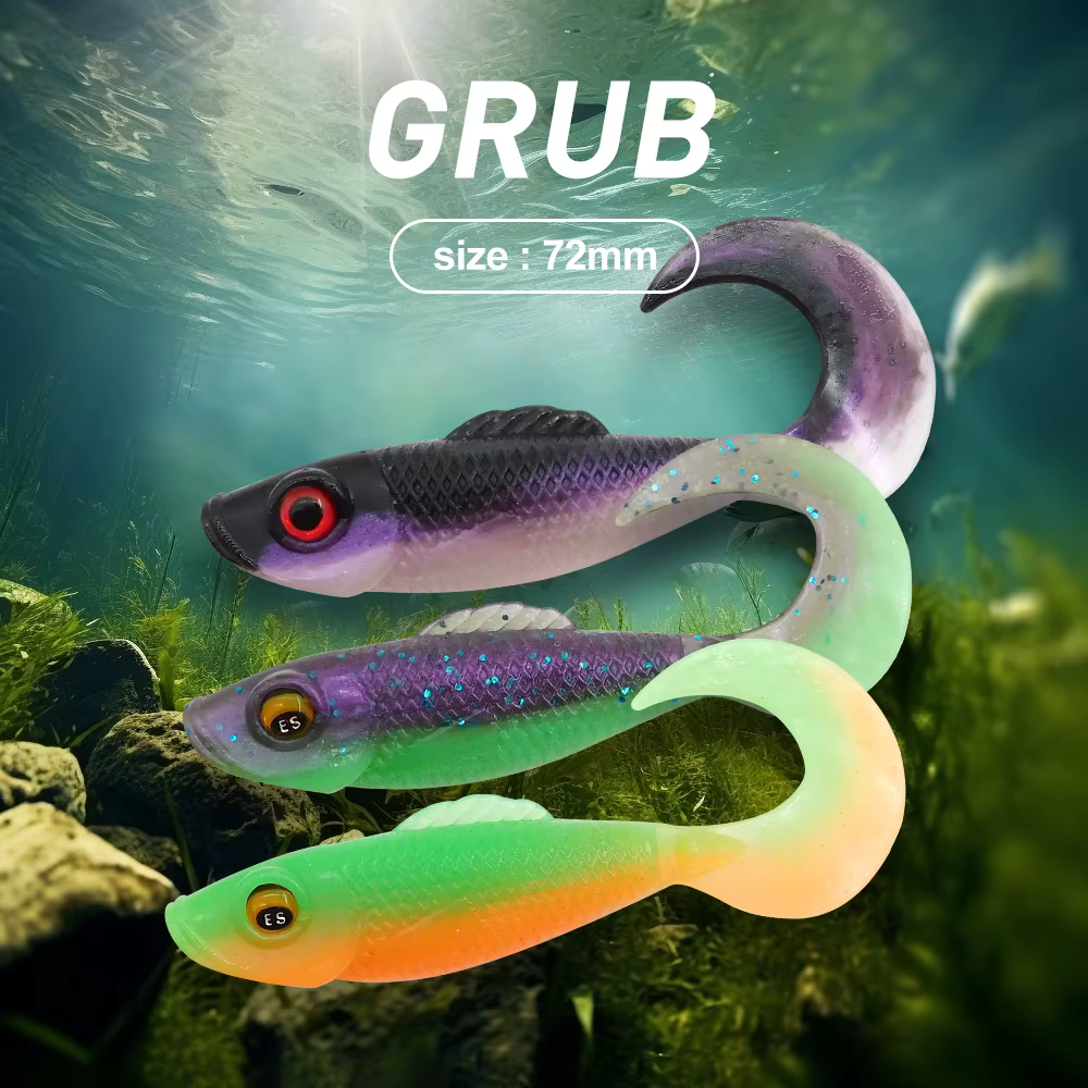 ESFISHING Swiming PRO – Cebo larva 72mm ojos 3D - imagen 2