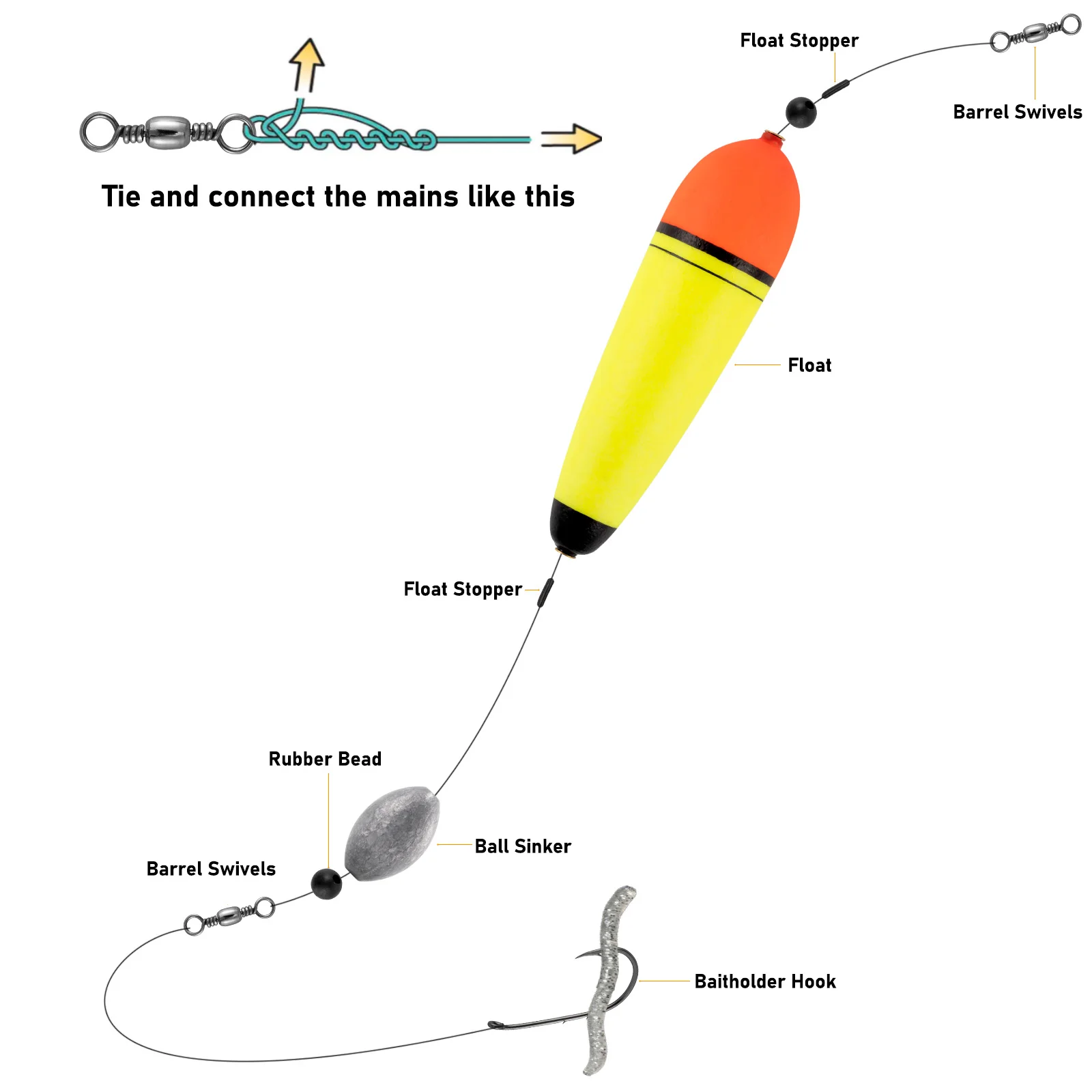 Baitholder flotadores de mar con anzuelos para caballa y bacalao - imagen 2