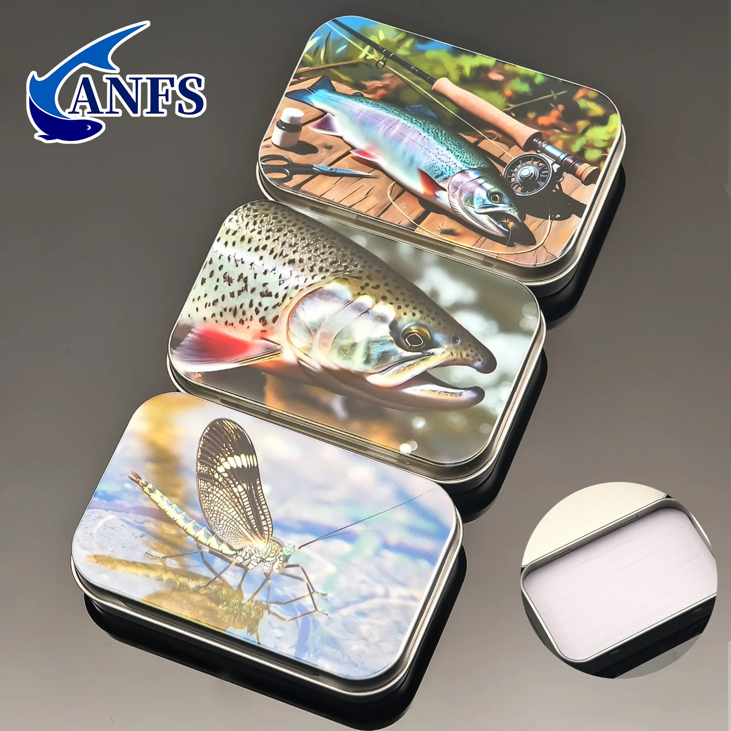 Caja de Moscas ANFS metálica – organizador para pesca con mosca - imagen 2