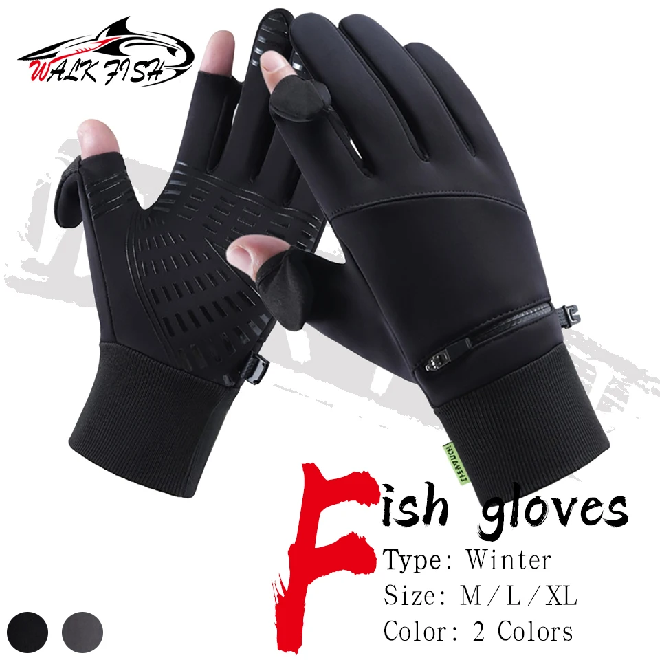 WALK FISH Guantes de pesca táctiles antideslizantes acolchados cálidos