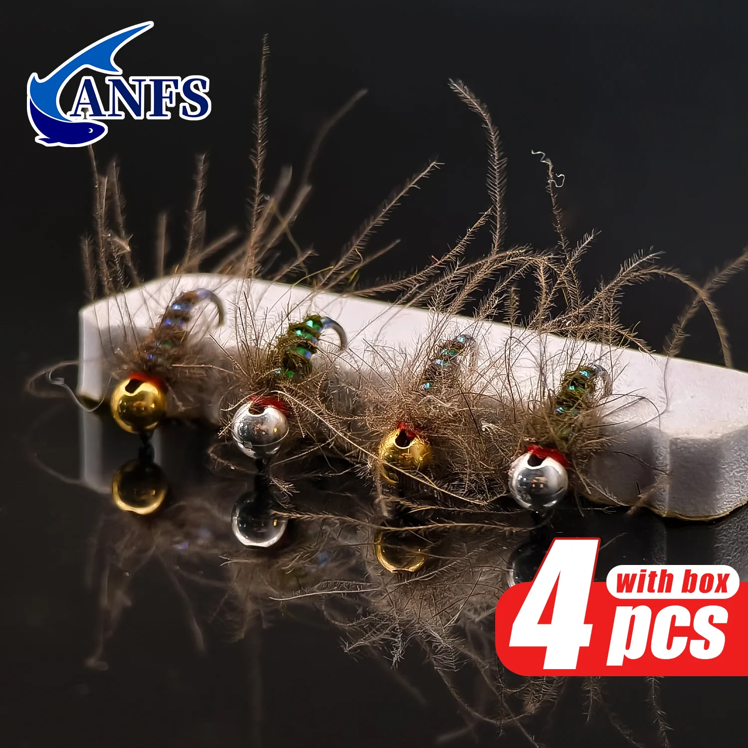 ANFS Moscas de pesca tejidas CDC Midge Nymph para trucha - imagen 3