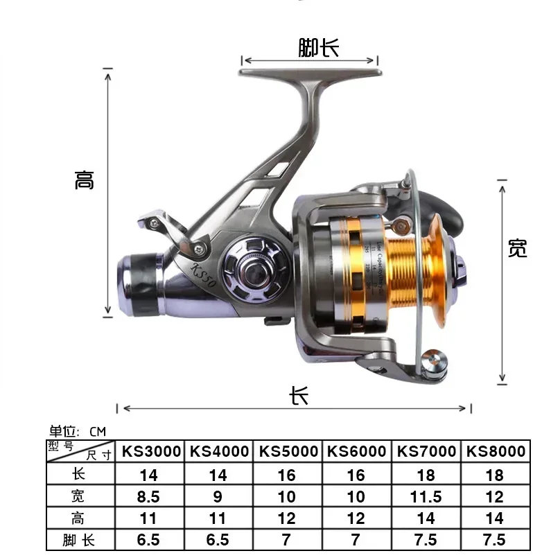 OKUMA carrete marítimo frenos dobles copa metal - imagen 3