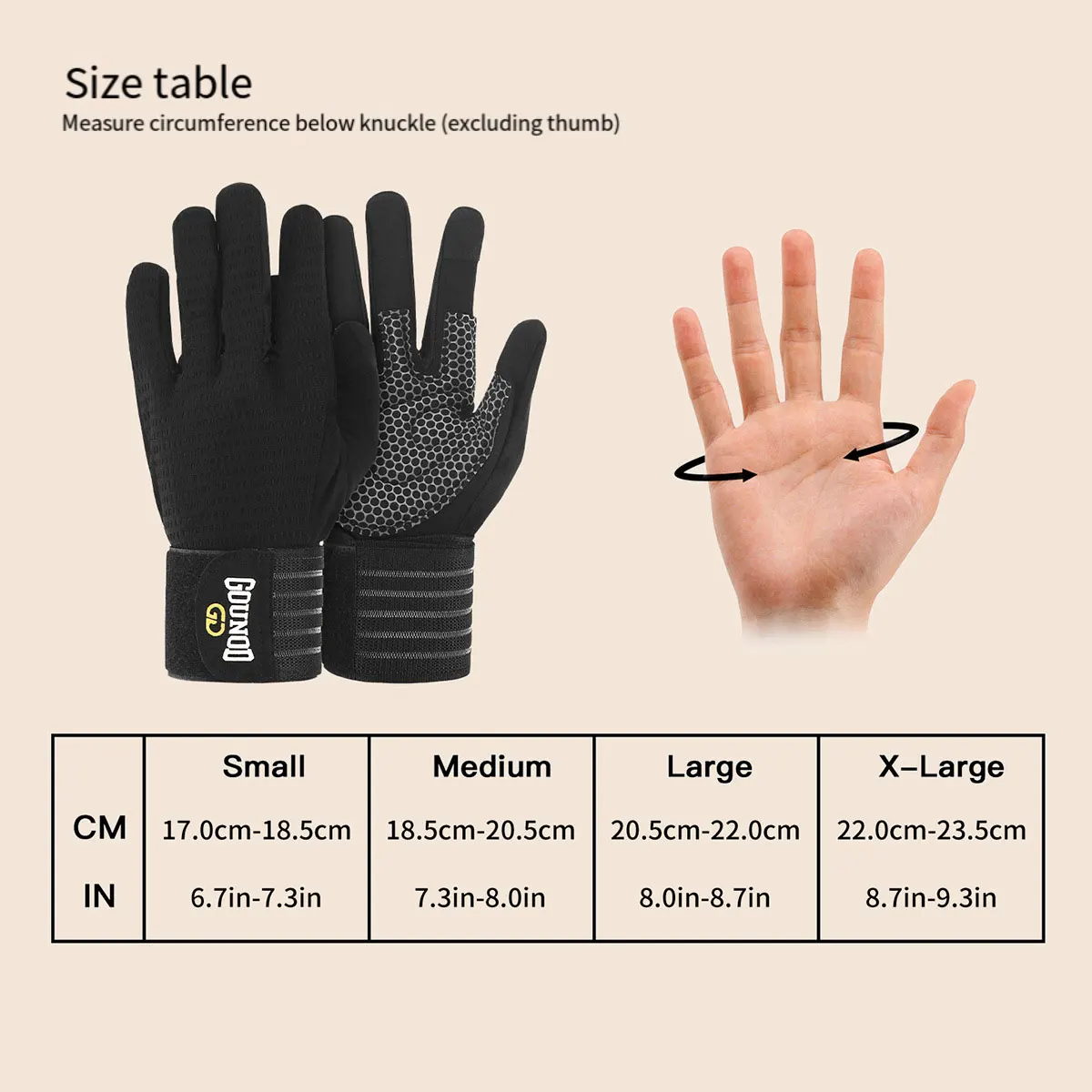 Guantes de pesca dedo completo con muñequera transpirable duraderos - imagen 5