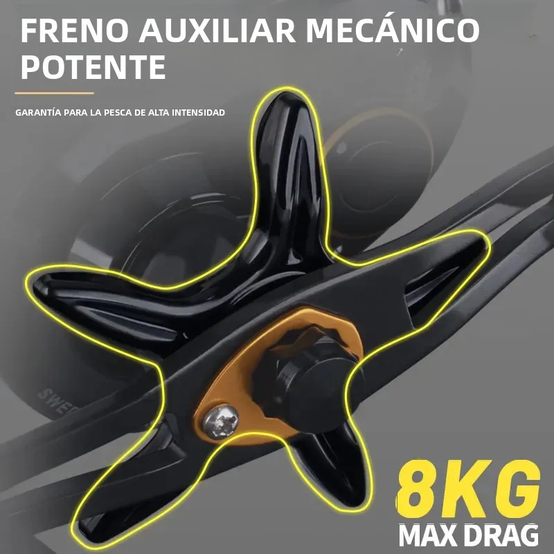 DEUKIO Carrete Baitcaster marino con bobina profunda de recambio - imagen 3