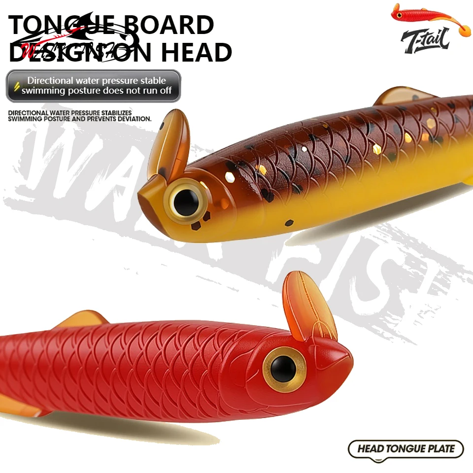 WALK FISH Señuelo shad swimbait cola en T para lucio y lucioperca - imagen 3