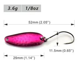 Cuchara de pesca COUNTBABSS latón con gancho único para lubina trucha