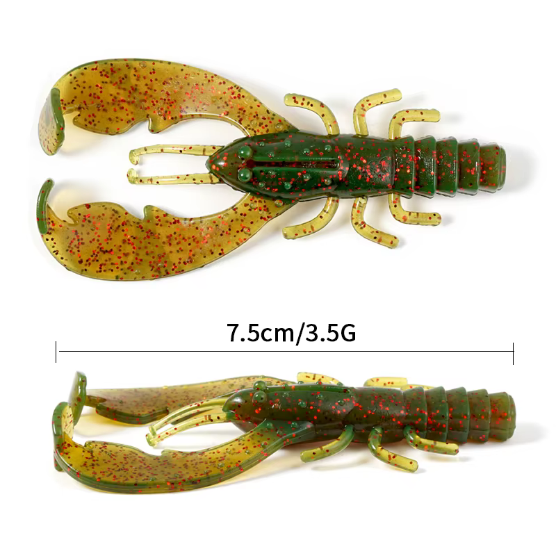 SUNMILE Señuelos blandos cangrejo/camarón 7,5 cm 3,5 g - 6 piezas - imagen 4