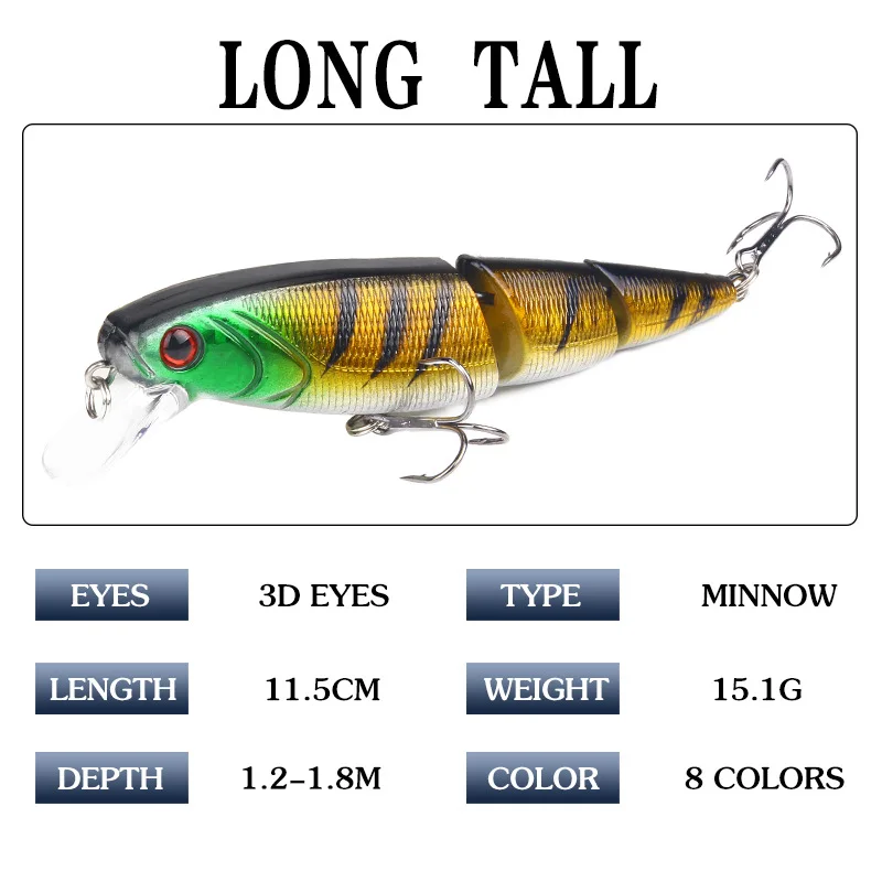 Crankbait para lubina con ojos 3D y acción minnow - imagen 5