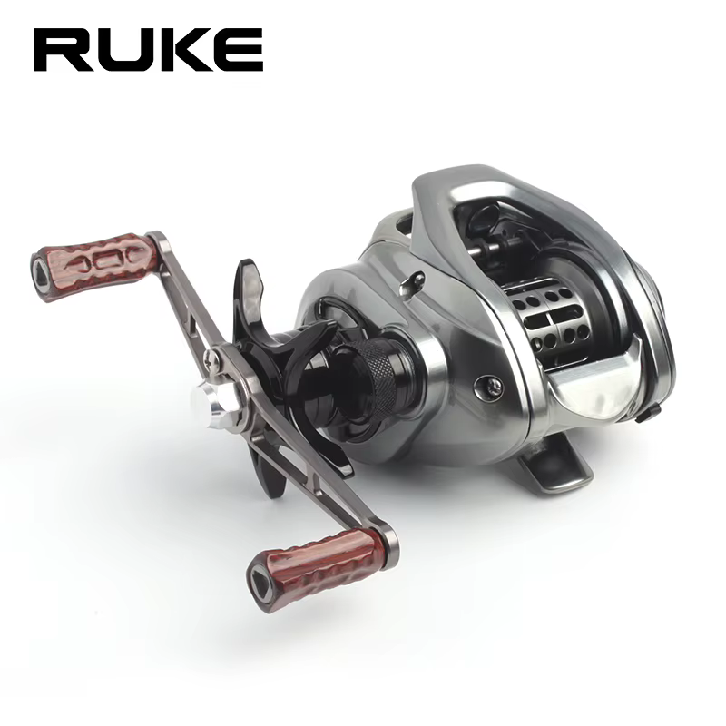 Mango Ruke Micro empuñadura carrete doble aluminio madera - imagen 2