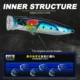 D1 Topwater Popper señuelo flotante con anzuelo triple para lucio - imagen 5