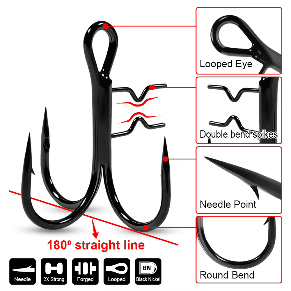 Anzuelos Stinger Spinpoler para Lucio y Lubina – Rig T-treble para Vinilo - imagen 3