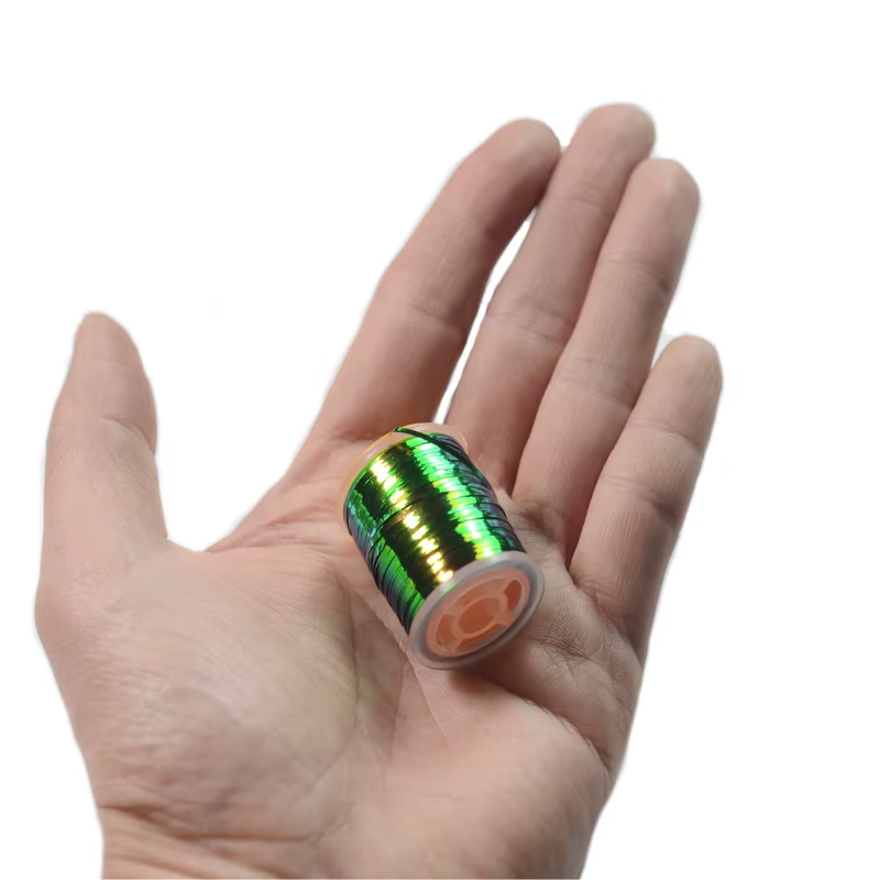Oropel Mylar para atado de moscas Naranja Pavo Real - imagen 3