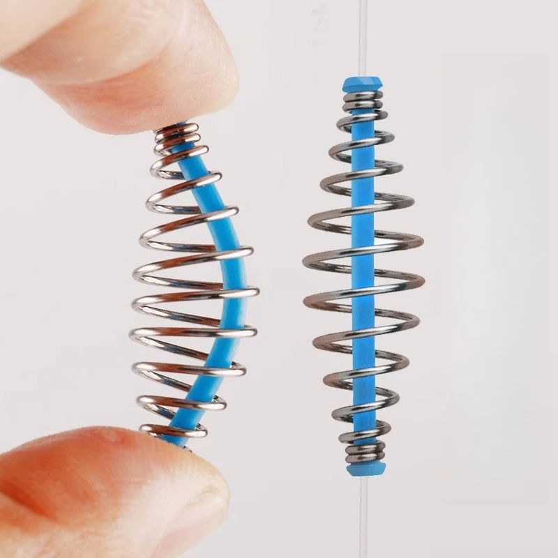 Dispensador cebo colgante acero inoxidable con resorte para carpa - imagen 5