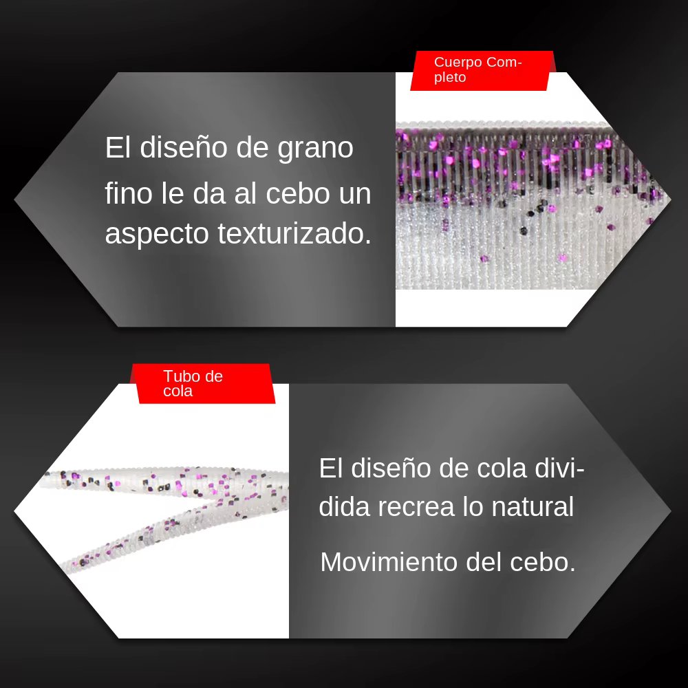 Señuelos blandos Spinpoler 2″ – Jerk Minnow cola dividida para lubina - imagen 3