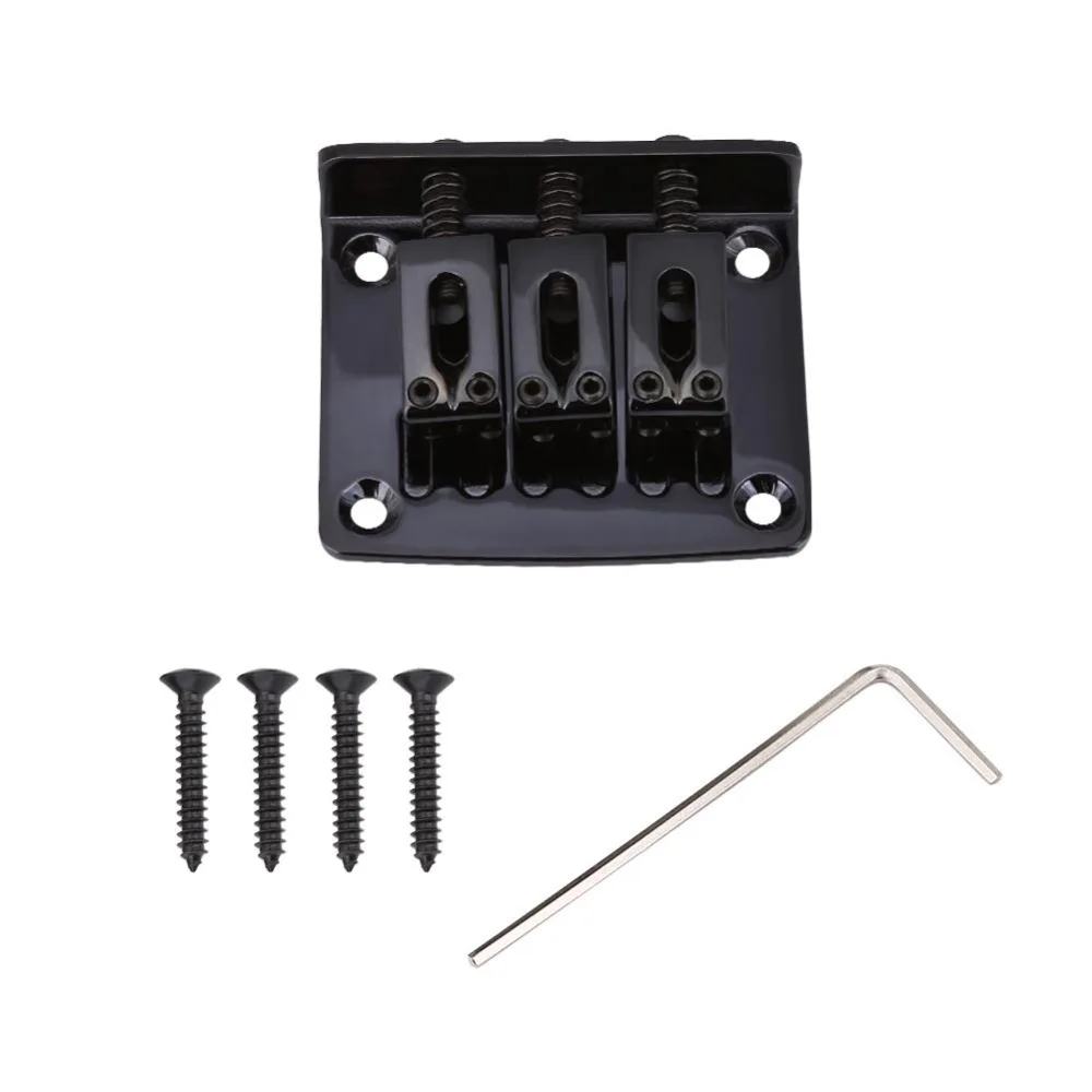 Puente de guitarra Hardtail ajustable zinc negro para reparación - imagen 5