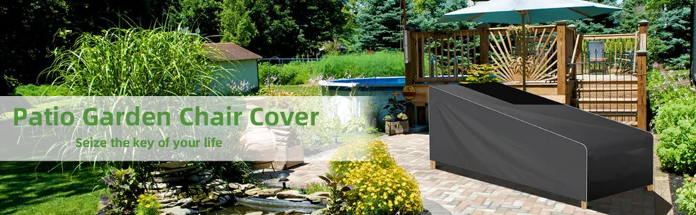 Funda impermeable para tumbona de jardín con acabado en negro