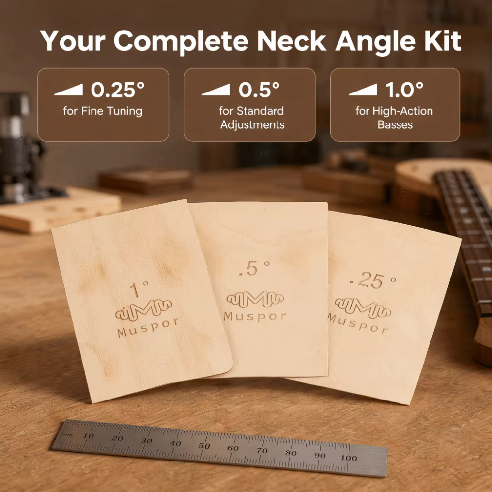 Cuñas para mástil de guitarra y bajo en madera de arce, ajuste fino - imagen 2