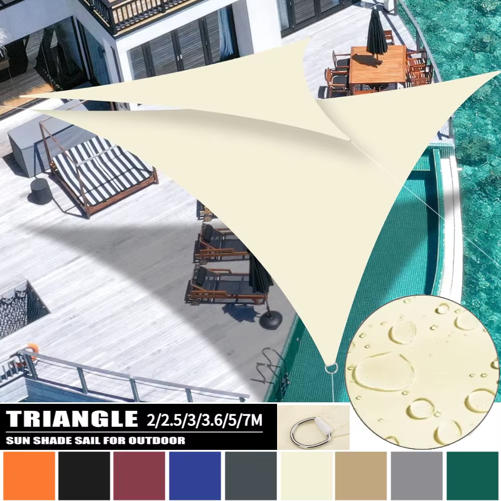 Toldo de sombra triangular impermeable para patio y jardín - imagen 2