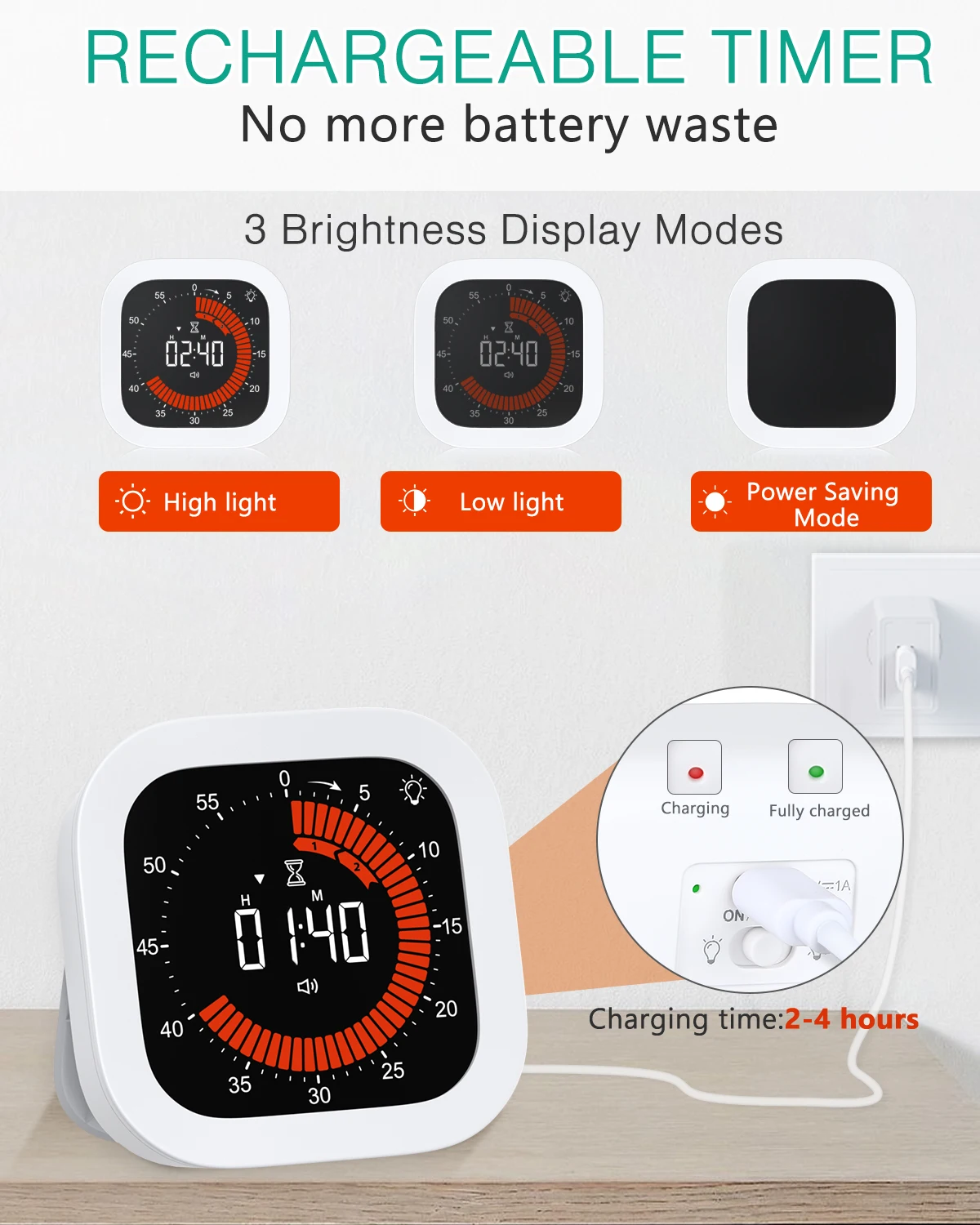 Temporizador digital recargable con cuenta atrás mejorada - imagen 4