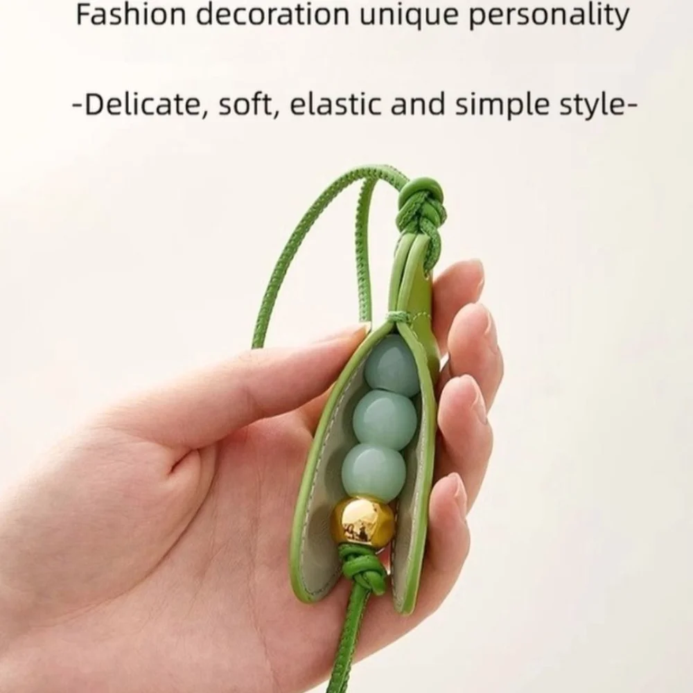 Llavero de cuero estilo versátil color verde guisante artesanal - imagen 4