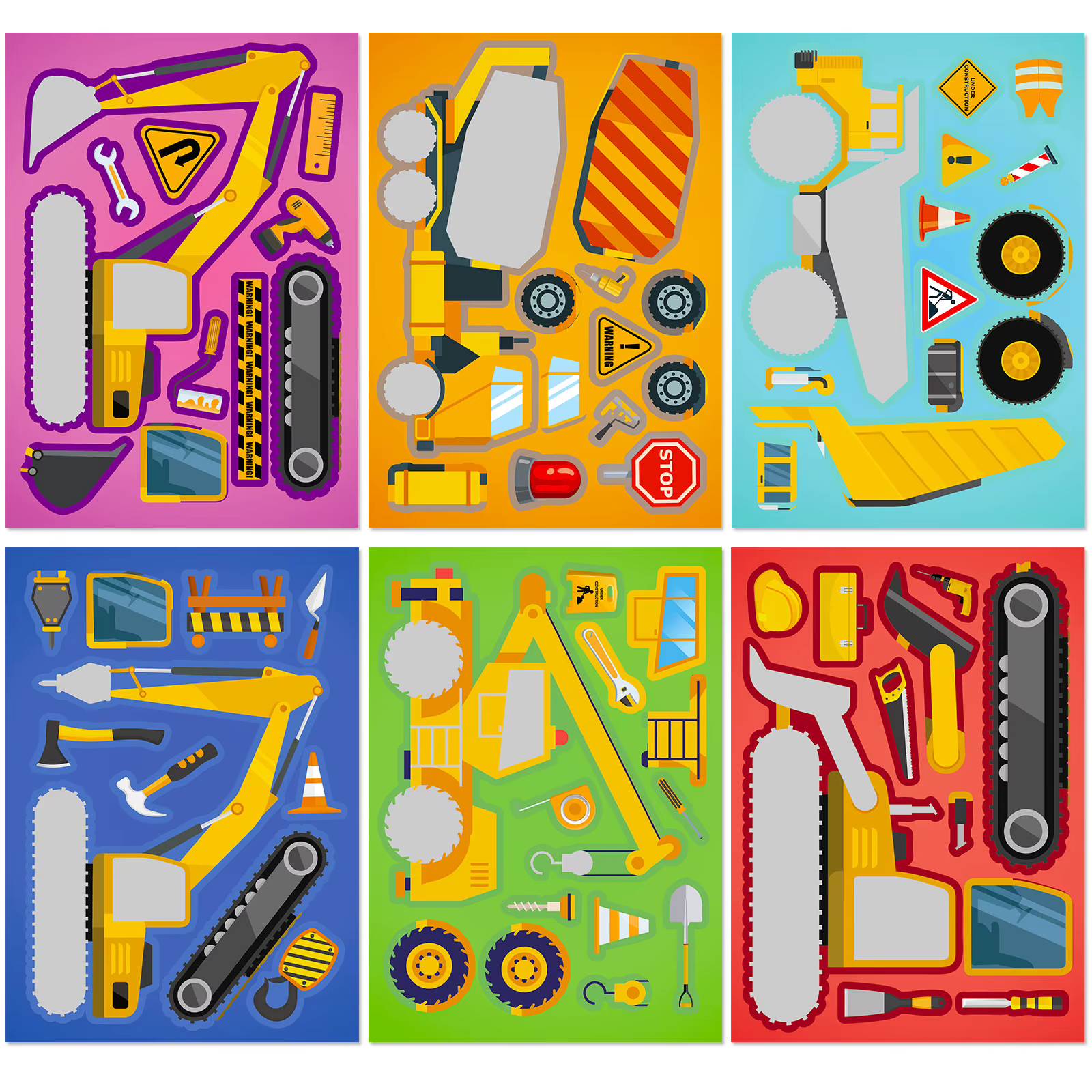 Rompecabezas Infantil Camiones Construcción con Pegatinas - imagen 5