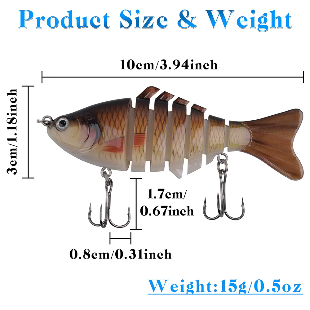 Señuelo swimbait articulado 15g hundimiento lento para bass y trucha - imagen 5