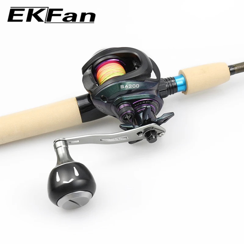 Manivela de carrete baitcasting EKFan de aluminio con doble orificio - imagen 4