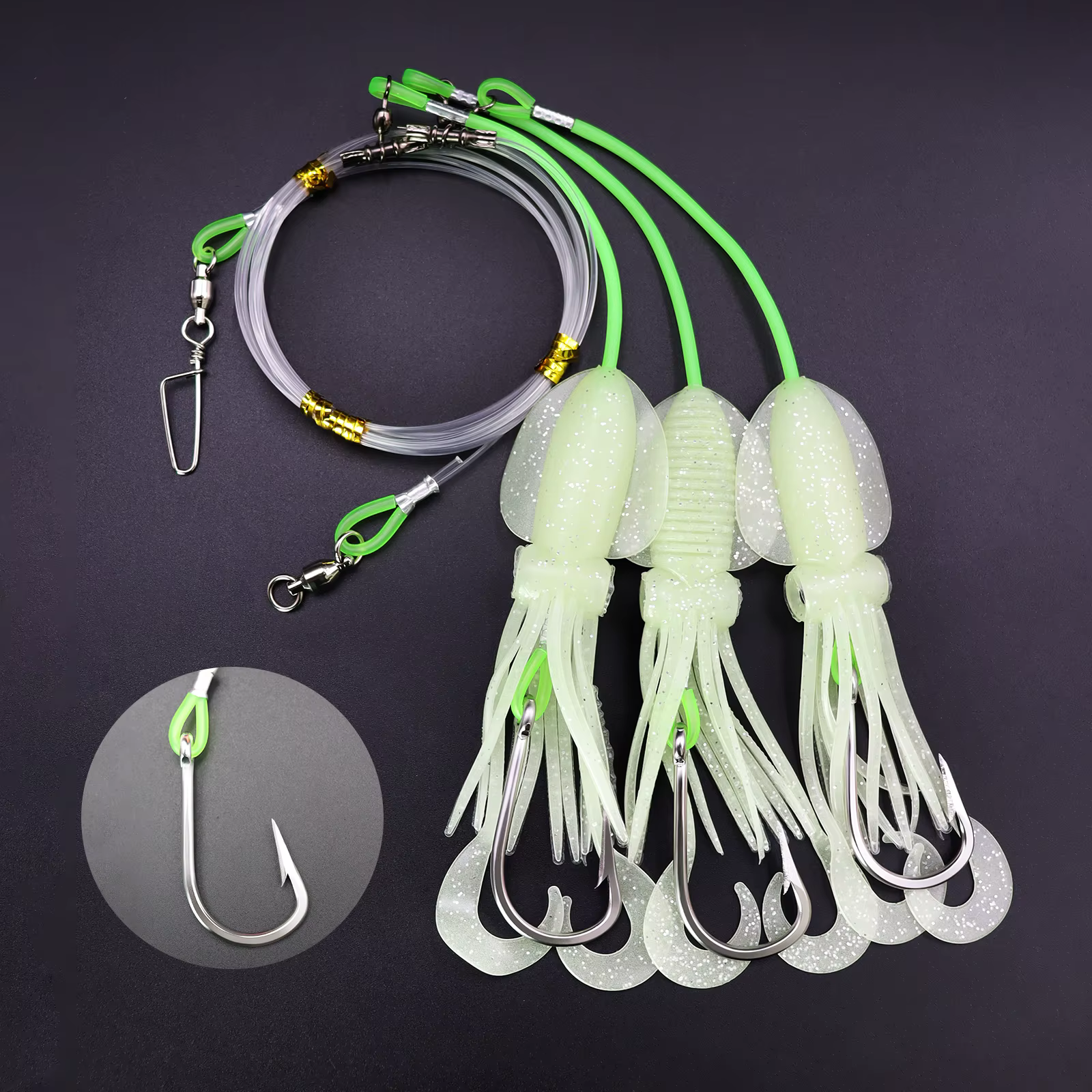 ZYZ Cebo Calamar Luminoso con Anzuelos de Alta Resistencia para Atún - imagen 4