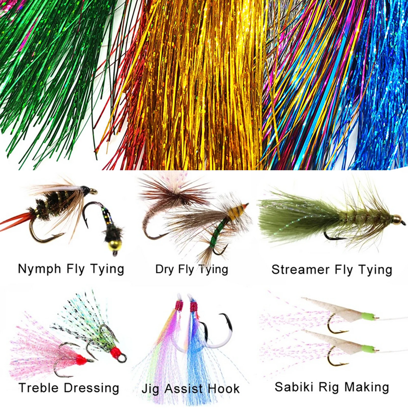 FREE FISHER Faldas para señuelos brillantes con hilo de cristal - imagen 3
