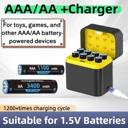 Cargador inteligente para pilas recargables AAA AA de litio 1,5 V