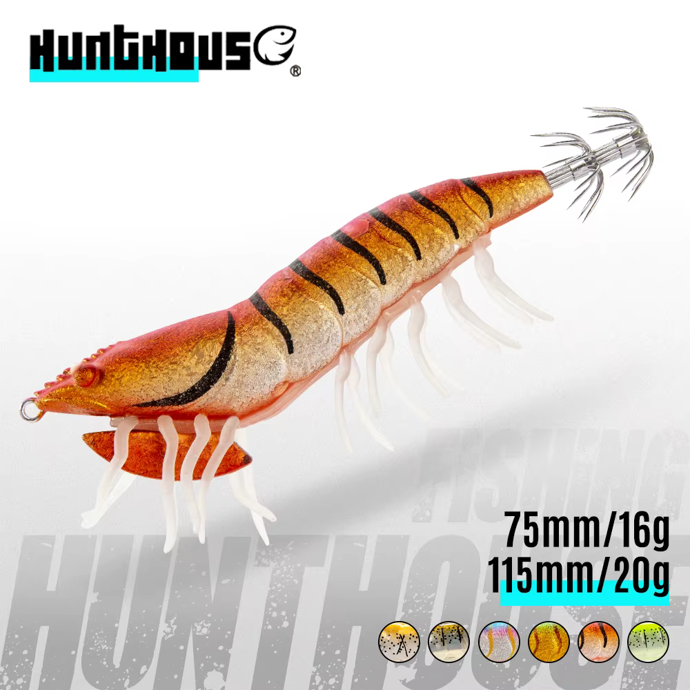 Hunthouse 3D Hybrid Shrimp – Señuelo EGI para calamar y sepia - imagen 5