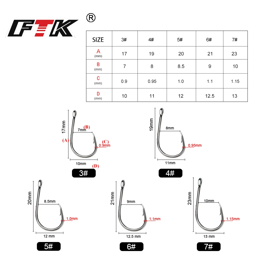 FTK Anzuelos Baitholder acero al carbono con púas y anillo para carpa - imagen 4
