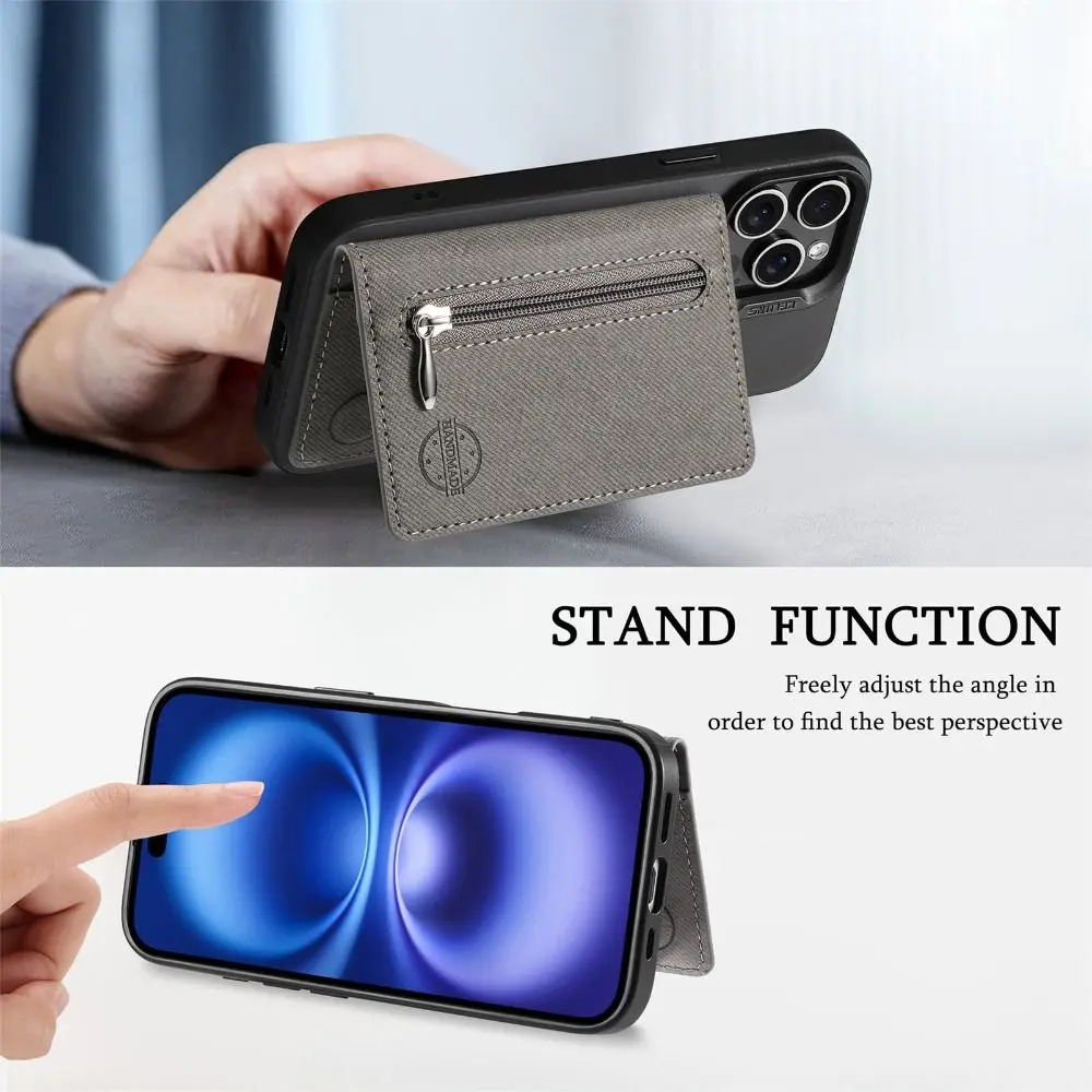 Funda móvil autoadhesiva RFID de piel PU con ranuras para tarjetas - imagen 4