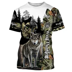Camiseta y pantalón corto estampado 3D caza lobo/cervo personalizable