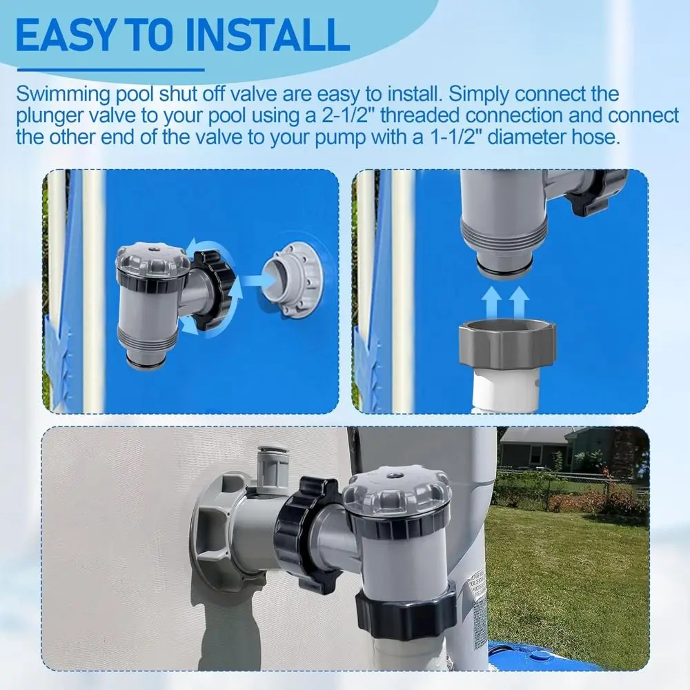 Válvula de émbolo para filtro de piscina gris - imagen 3