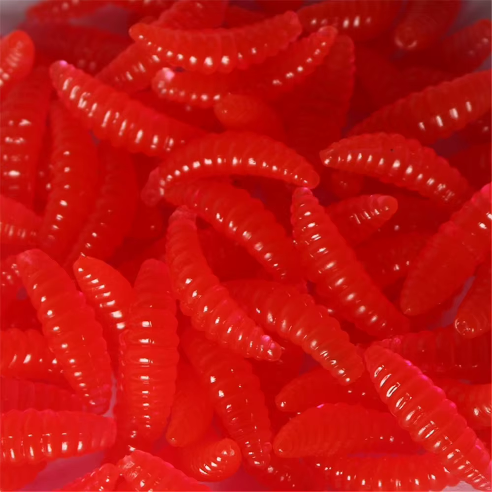 Señuelo vinilo realista rojo para lubina y carpa – pesca de invierno - imagen 4