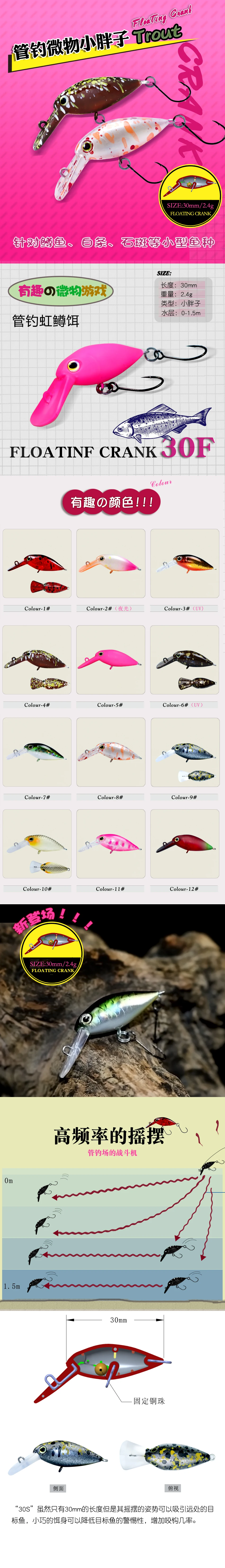 Crankbait wobbler en vista lateral