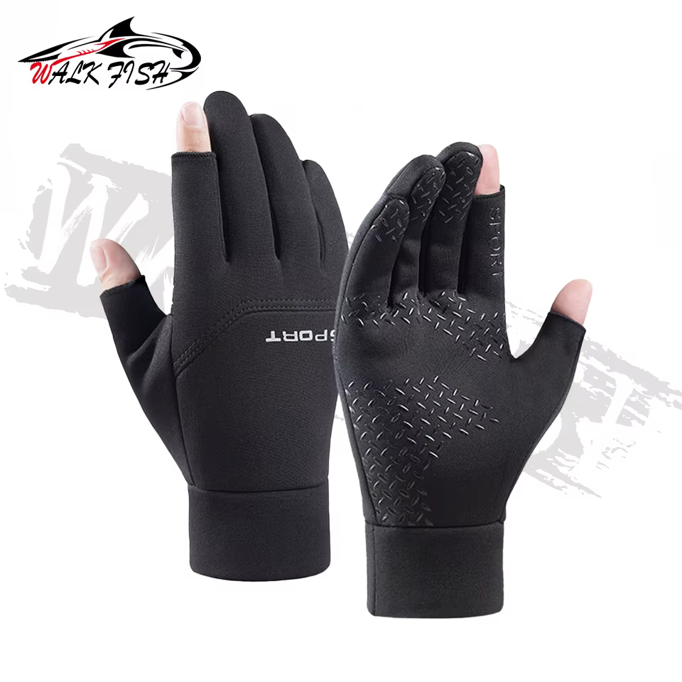 WALK FISH guante de pesca unisex táctil con dos dedos y forro polar